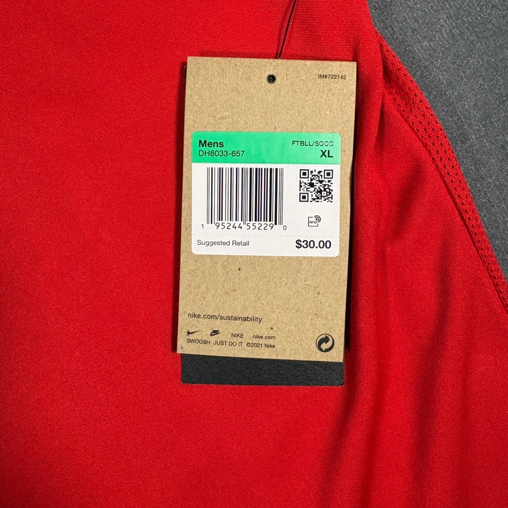 Nike Soccer Academy+ Dri-FIT Slim Fit Men's X-Large Top Red‎ - Picture 6 of 6